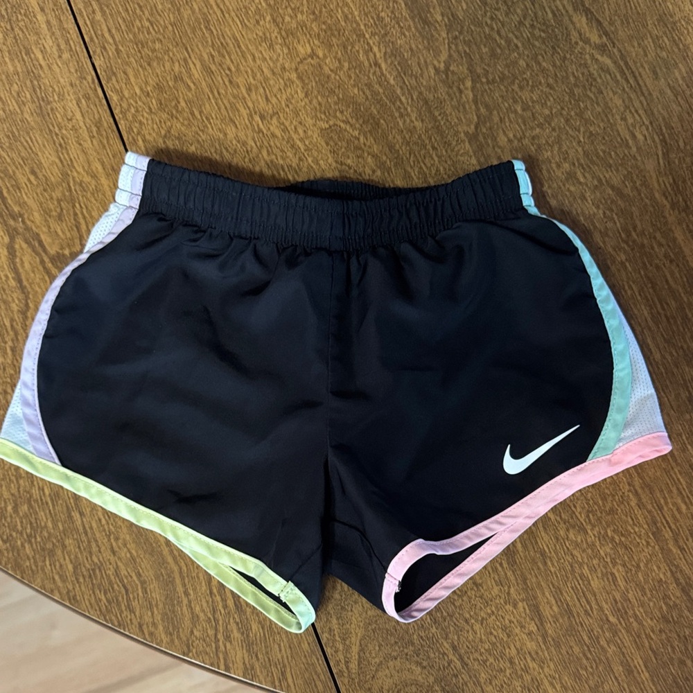Nike girls 4t Black Shorts with Colorful Trim